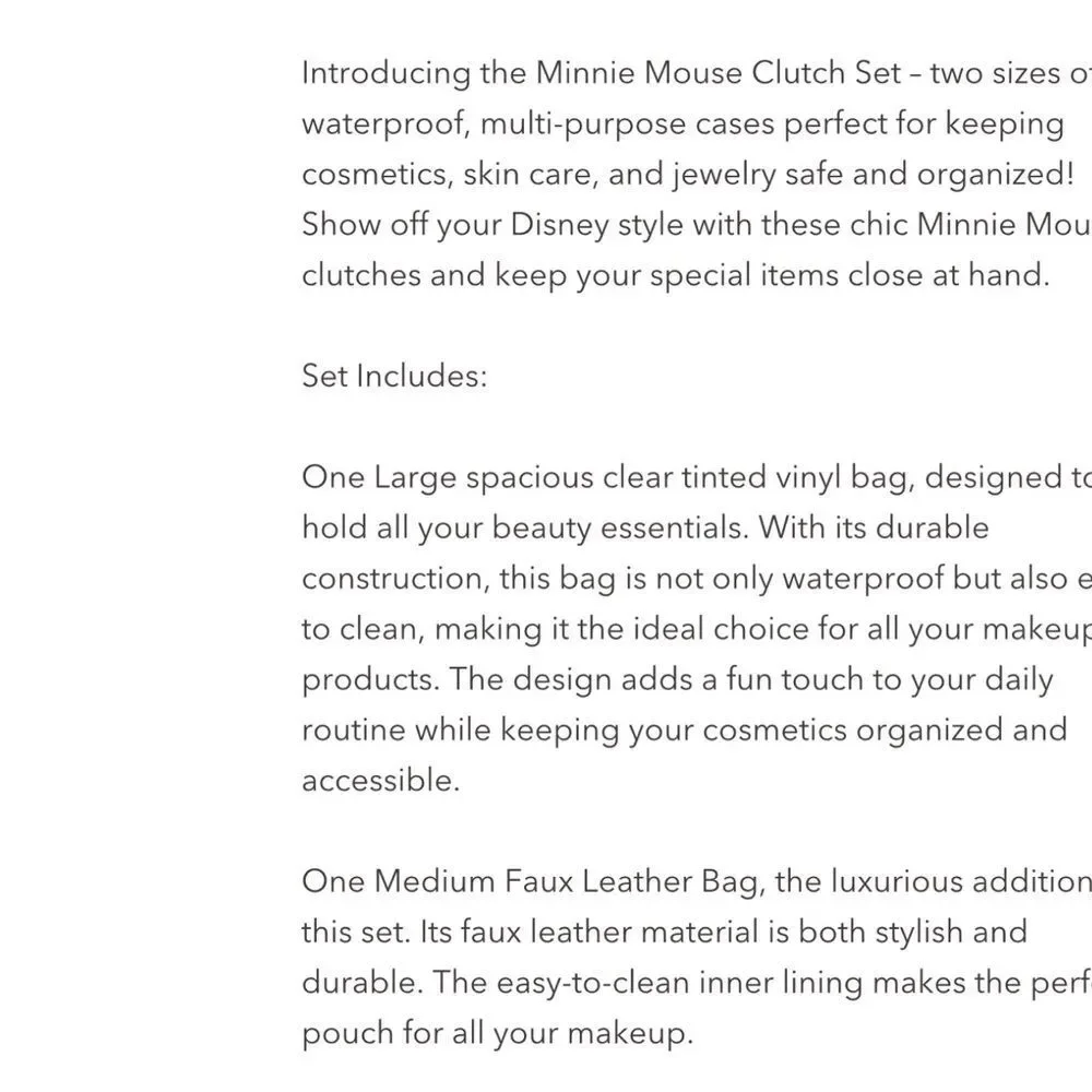 Impressions‎ X Disney Minnie Mouse Clutch Set
